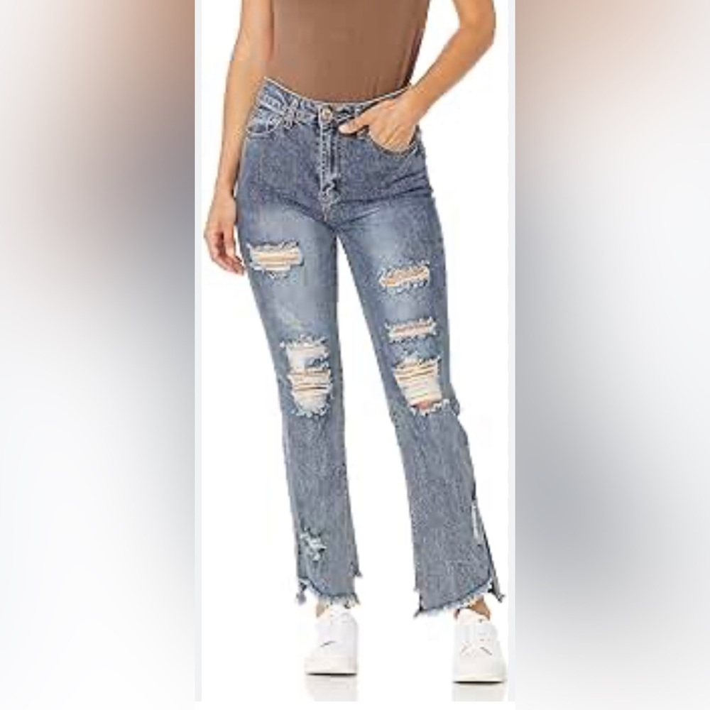 NWT V.I.P ultra high rise distressed boot cut jeans size women’s 2